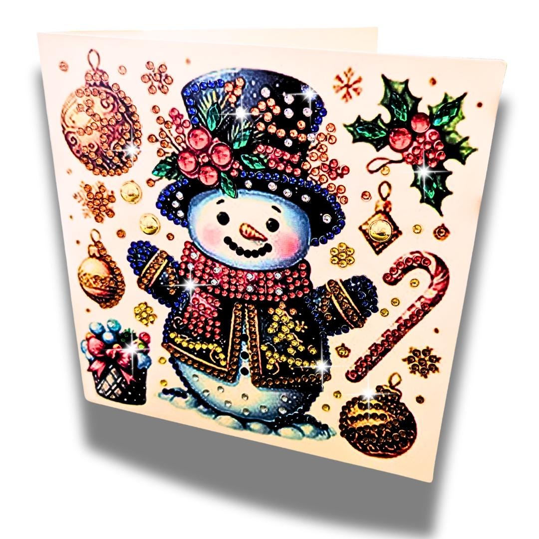 Handmade 5D Snowman Diamond Painting Christmas Card Choice Of 5