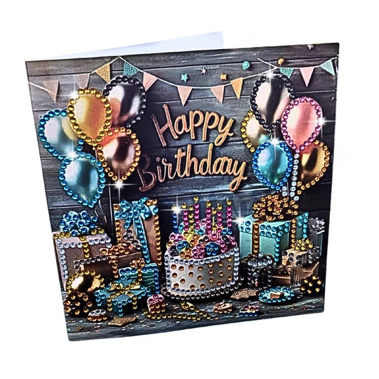 Diamond Painting Happy Birthday Card