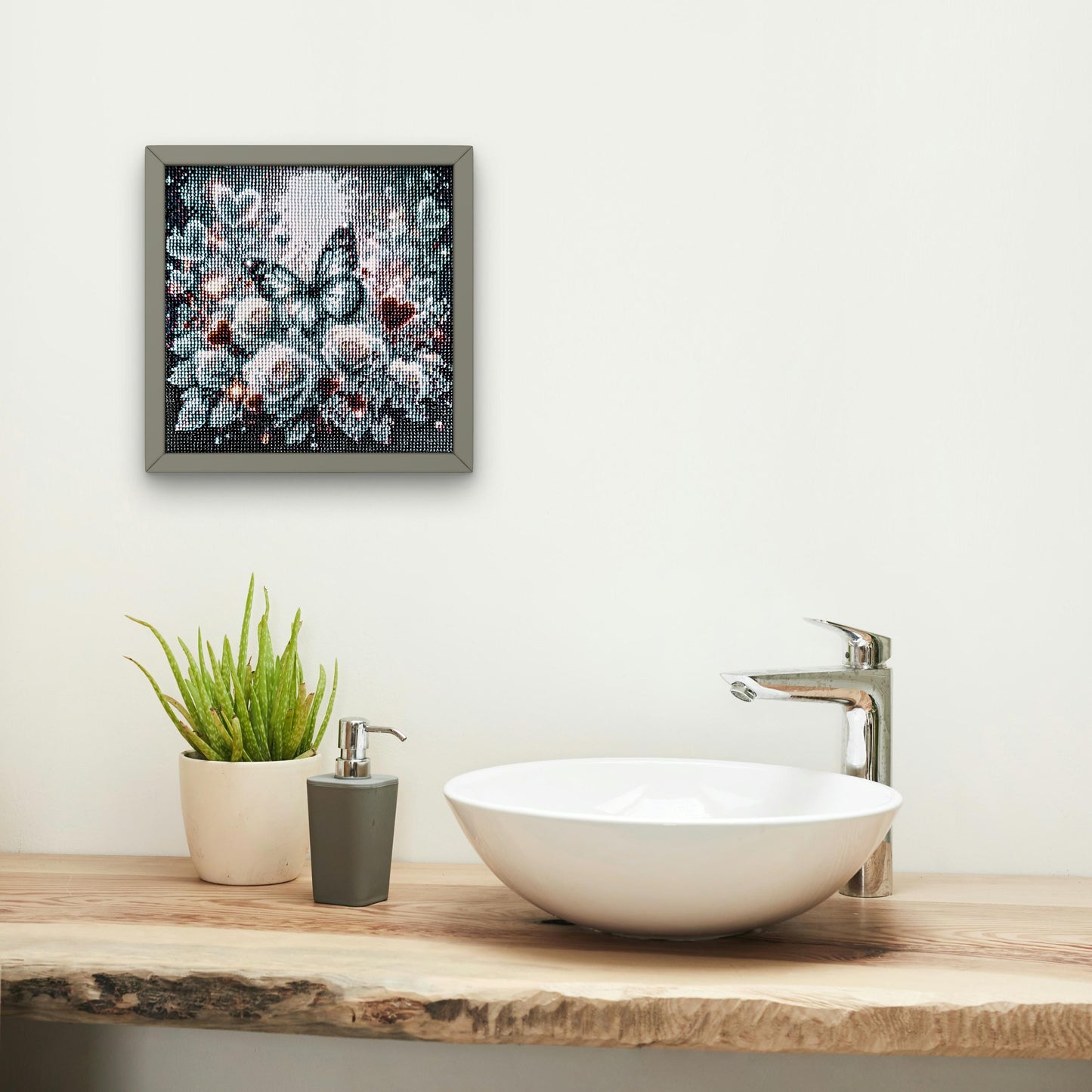 Handmade Butterfly Diamond Painting Unframed 5D Sparkling Floral Wall Art - Diamond Art Gifts