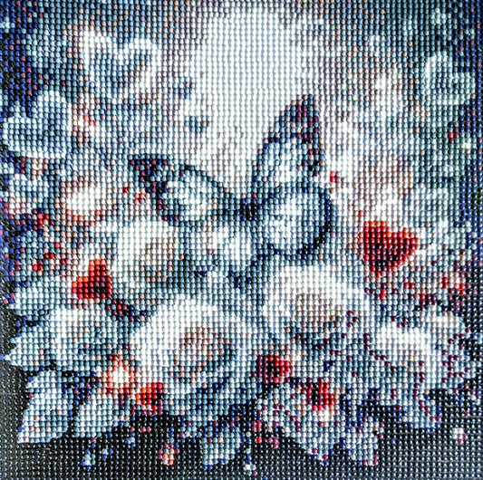 Handmade Butterfly Diamond Painting Unframed 5D Sparkling Floral Wall Art - Diamond Art Gifts