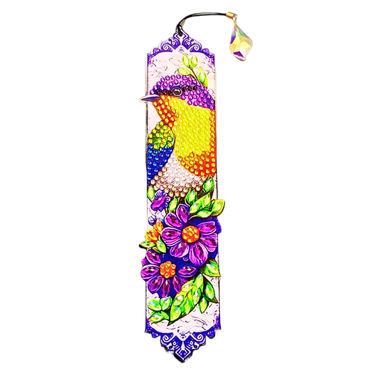 Handmade Sparkly Bird Bookmarks: Rhinestone Diamond Painting, Set of 4-Sold Individually