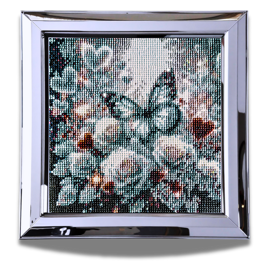 Completed Butterfly Diamond Painting 30x30cm | 5D Full Drill Floral Wall Art | Ready to Frame Home Decor