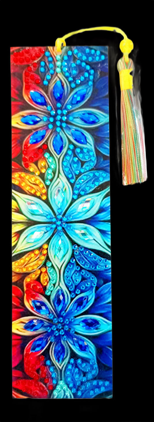 Handmade Sparkly Rhinestone Diamond Painting Bookmarks - Set of 4 (Sold Individually) with Rainbow Tassels