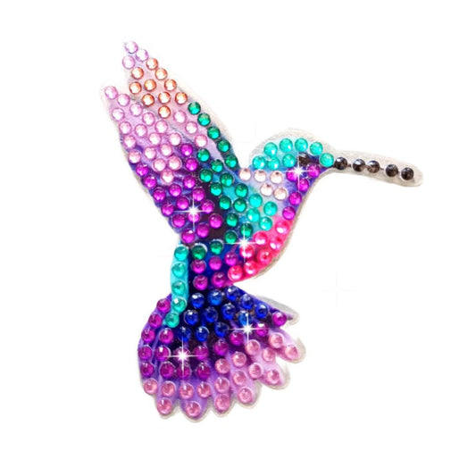 Handmade Handmade Diamond Painting Hummingbird Fridge Magnets (Set of 8): Sparkly Rhinestone Art