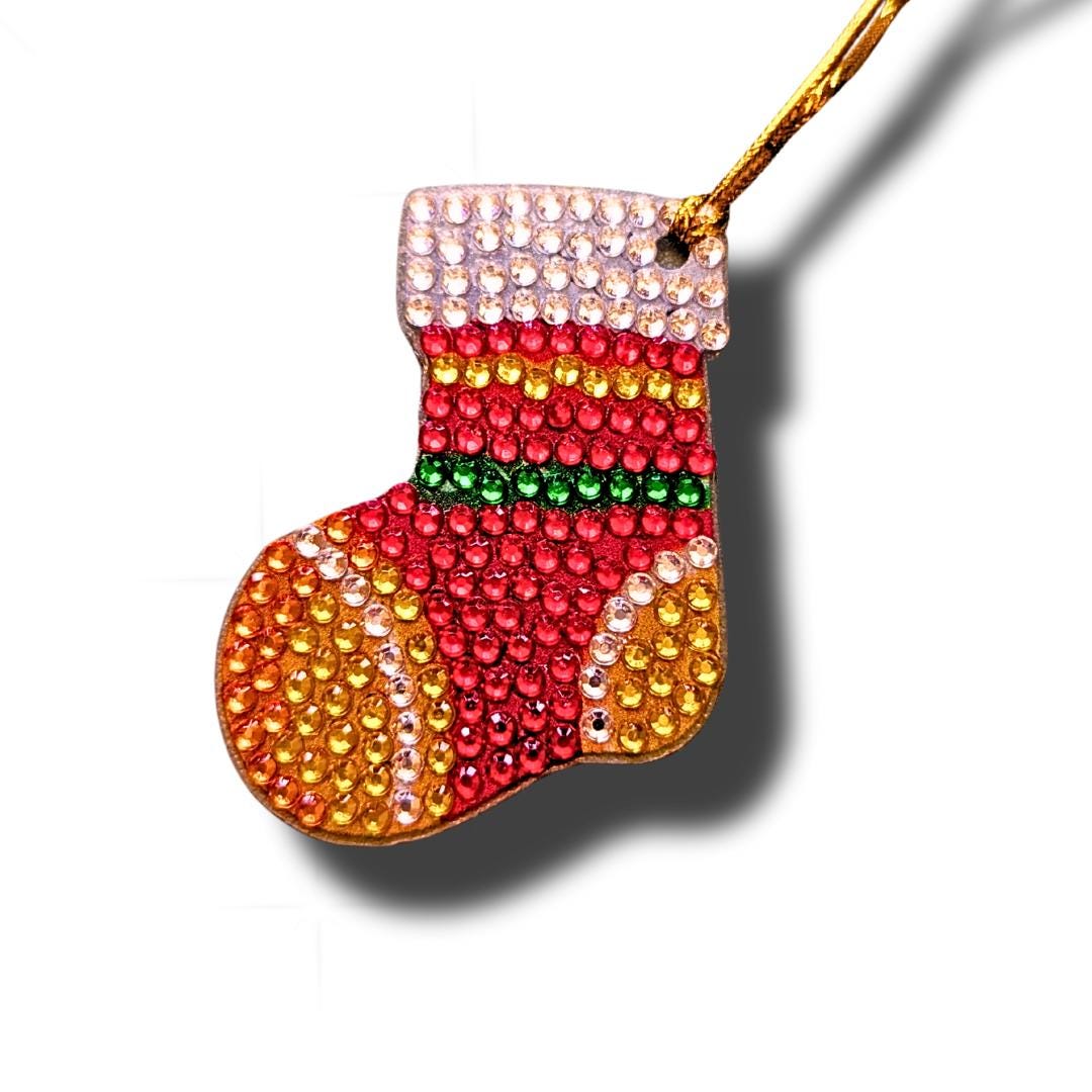 Handmade Diamond Painting Christmas Tree Decoration Set with Sparkly Rhinestone Decor