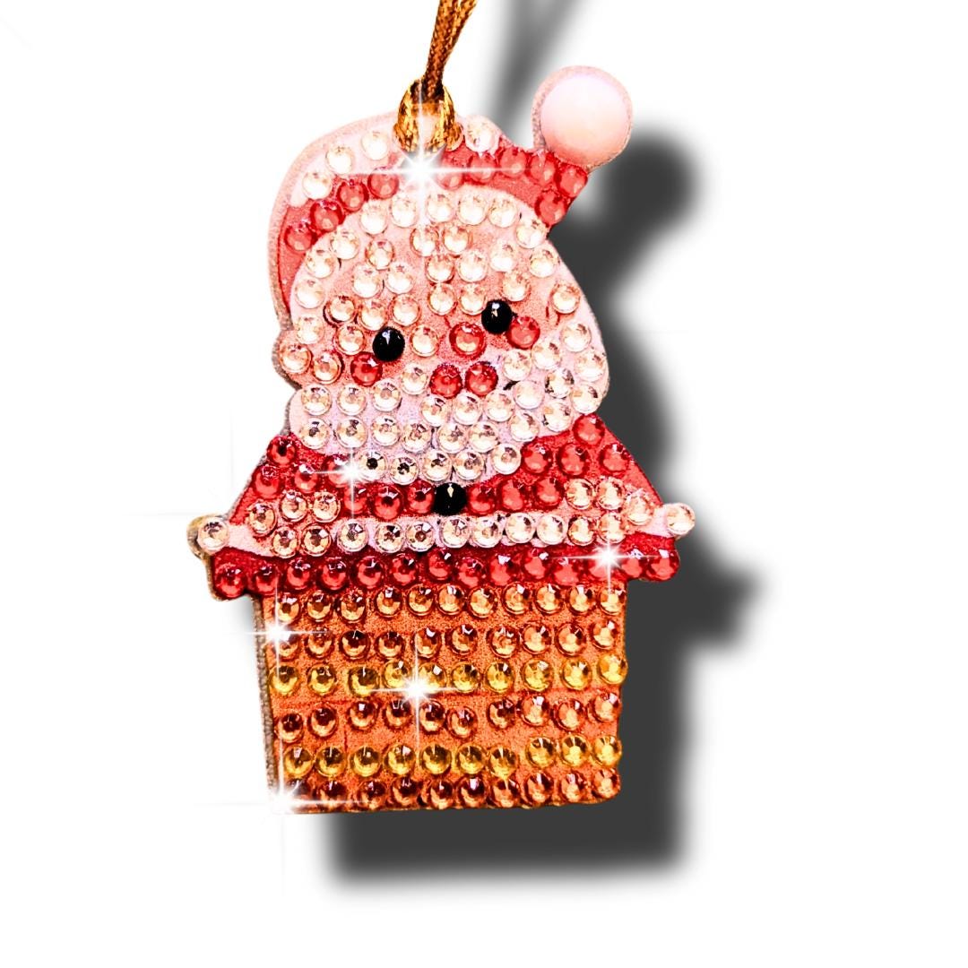 Handmade Diamond Painting Christmas Tree Decoration Set with Sparkly Rhinestone Decor