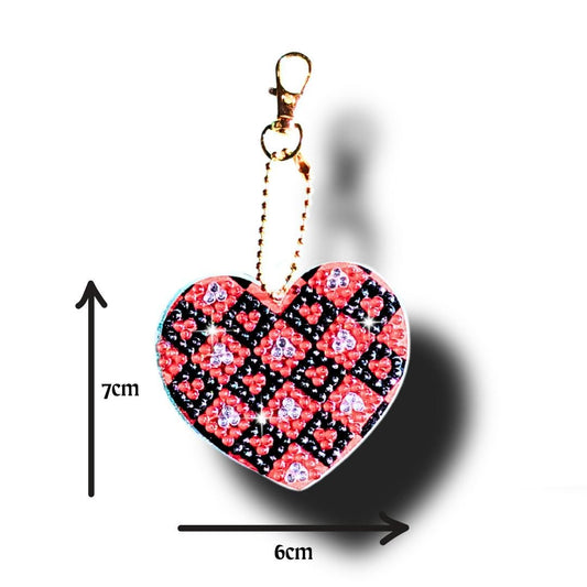 Handmade Sparkly Rhinestone Heart Keychain: Unique Bag Charm