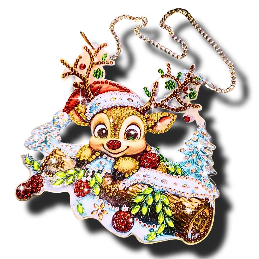 Handmade Diamond Painting  Christmas - Window / Wall Decor Set Of 4