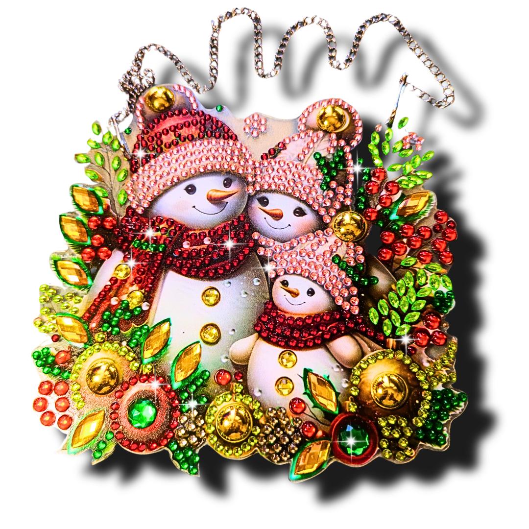 Handmade Diamond Painting  Christmas - Window / Wall Decor Set Of 4