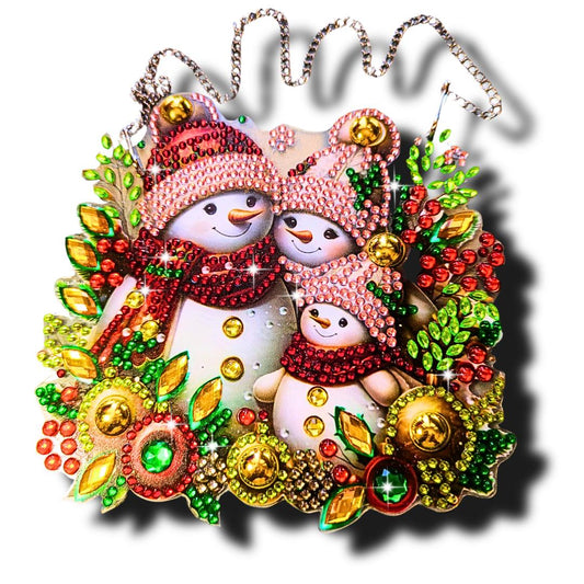 Handmade Diamond Painting  Christmas - Window / Wall Decor Set Of 4