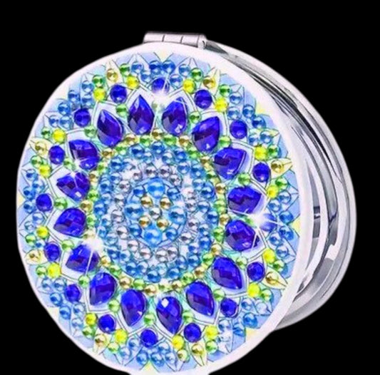 Handmade Handmade Rhinestone Sparkly Diamond Painting Compact Mirror