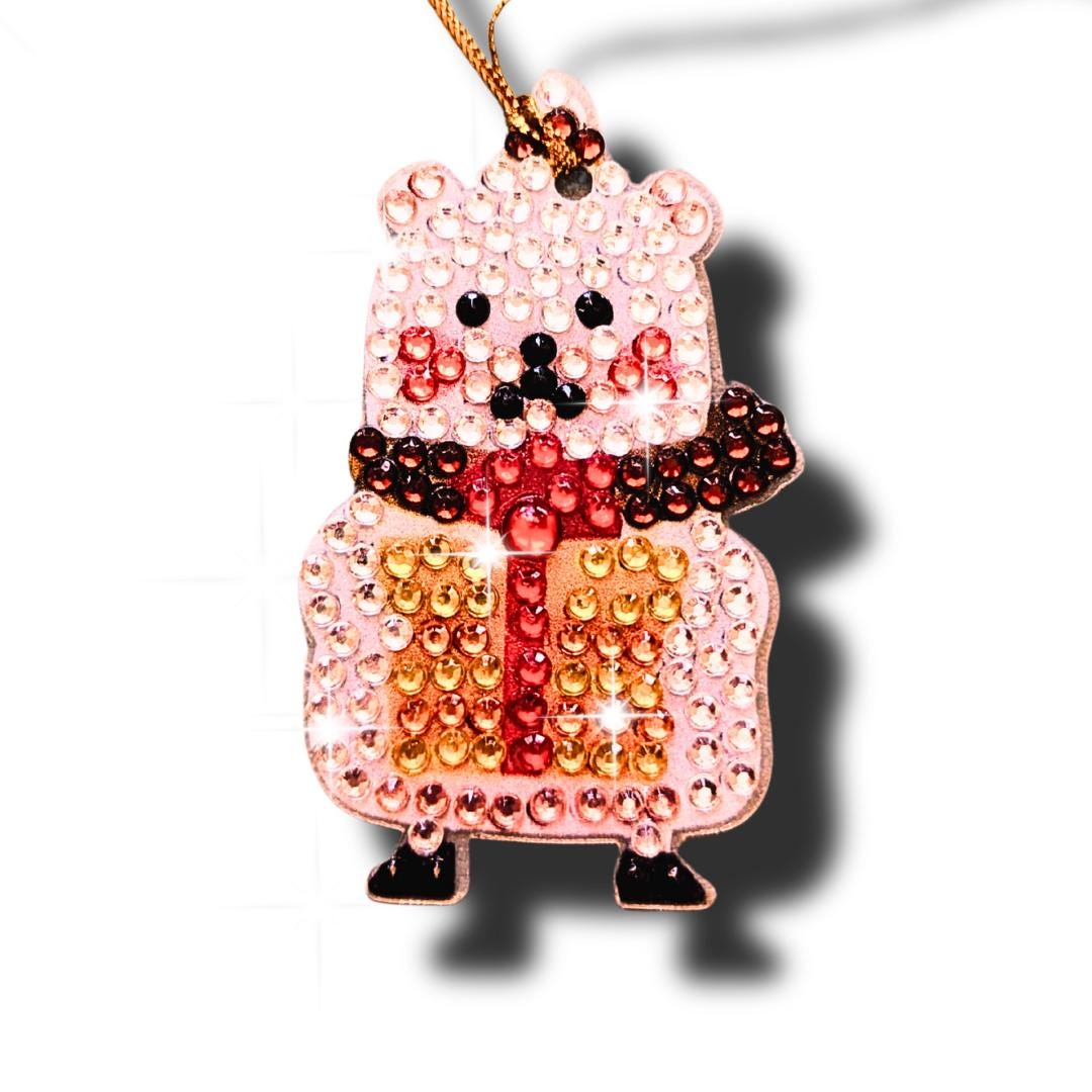 Handmade Diamond Painting Christmas Tree Decoration Set with Sparkly Rhinestone Decor