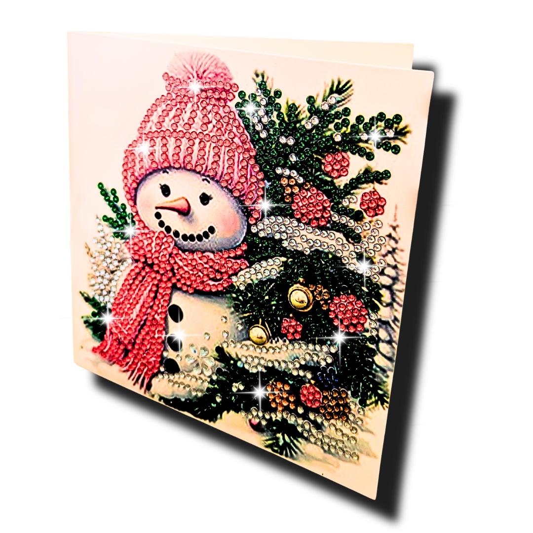 Handmade 5D Snowman Diamond Painting Christmas Card Choice Of 5