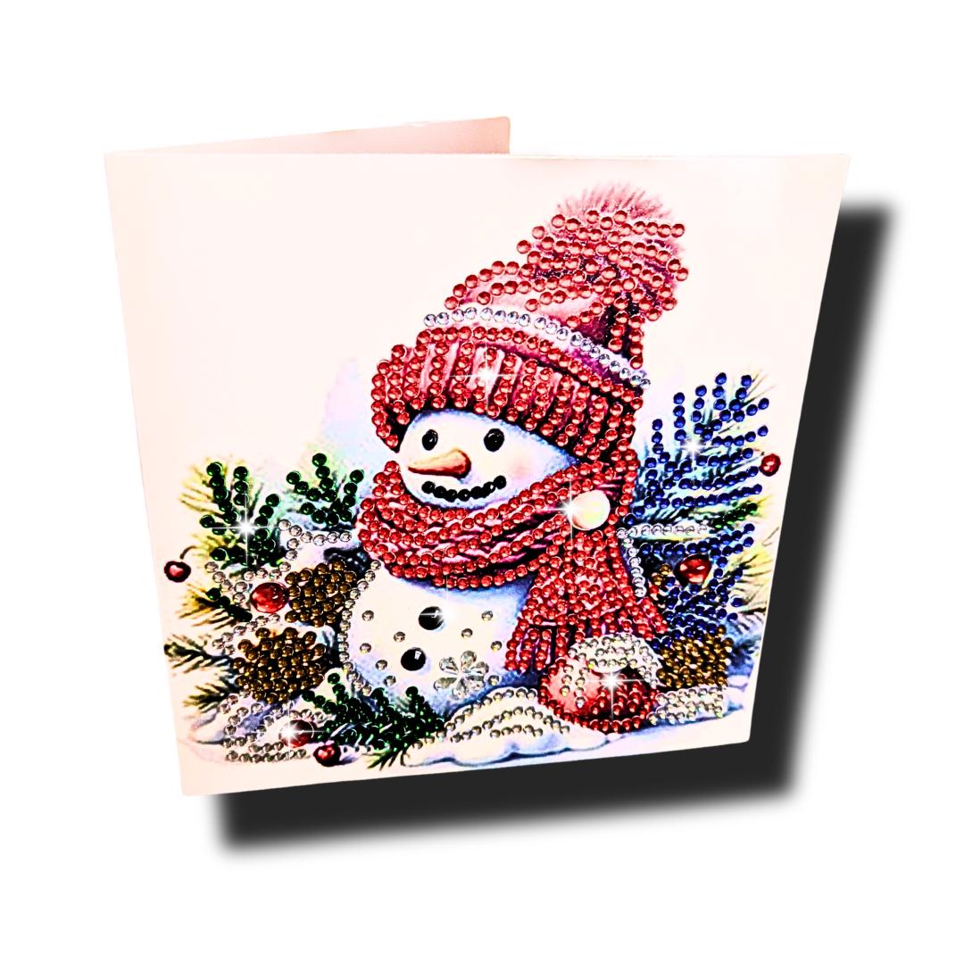 Handmade 5D Snowman Diamond Painting Christmas Card