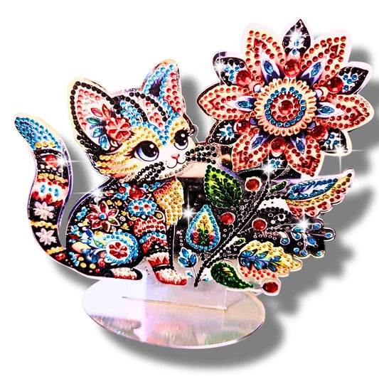 Handmade Handmade Diamond Painting  Kitten Table Decor