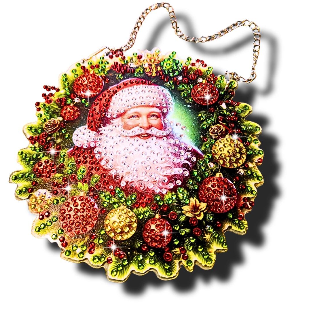 Handmade Diamond Painting  Christmas - Window / Wall Decor Set Of 4