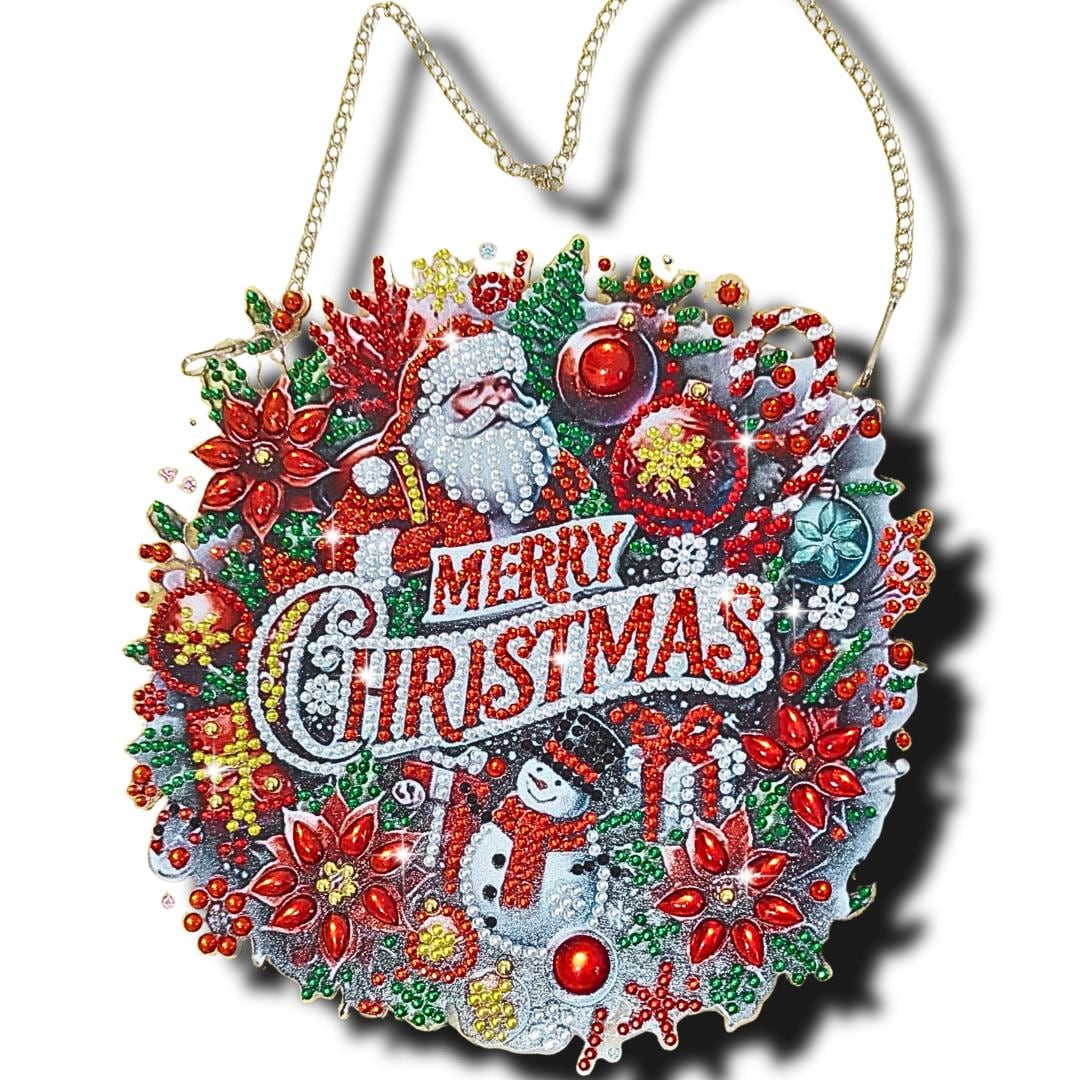 Handmade Diamond Painting Christmas Decor: Sparkling Santa, Merry Christmas
