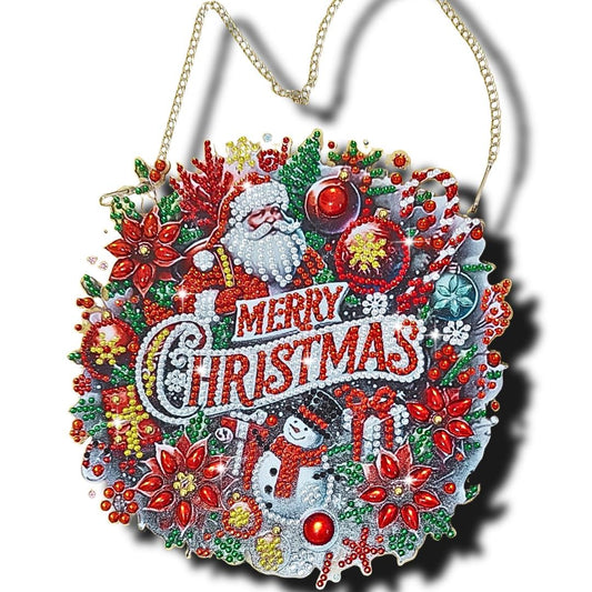 Handmade Diamond Painting Christmas Decor: Sparkling Santa, Merry Christmas