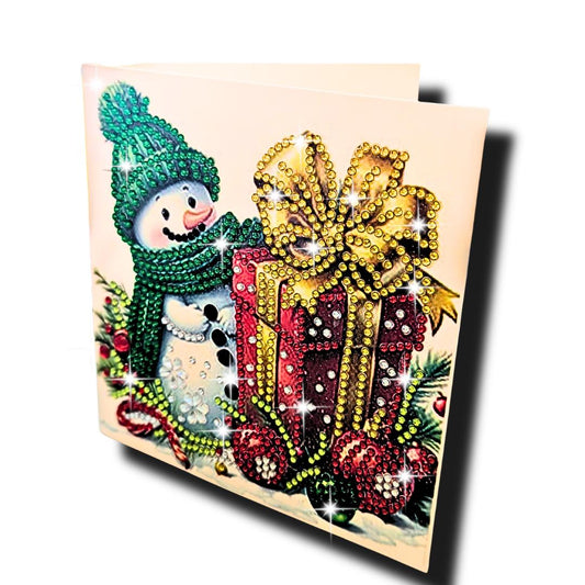 Handmade 5D Snowman Diamond Painting Christmas Card Choice Of 5