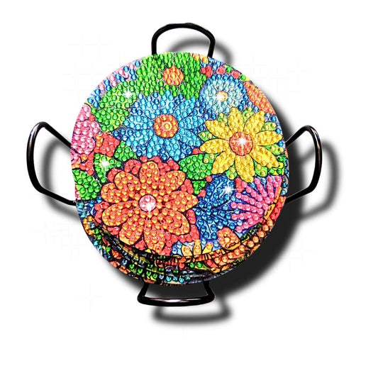 Handmade Rhinestone Mosaic Coasters (Set of 10): Sparkly Diamond Decor