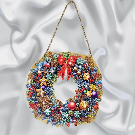 Handmade Handmade Sparkly Christmas Wreath- Diamond Painting Rhinestones