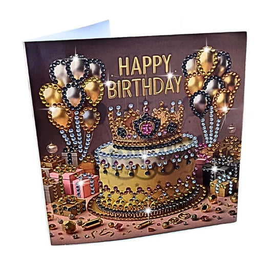 Handmade Handmade Sparkling 5D Diamond Painting  Happy Birthday Card