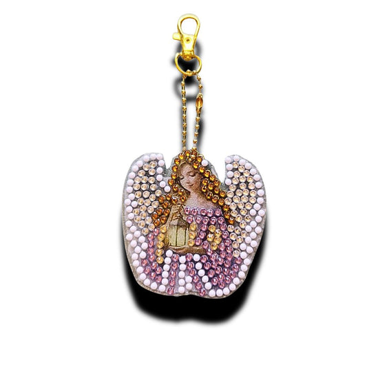 Handmade Handmade Diamond Painting Sparkly Christmas Angels Keychains