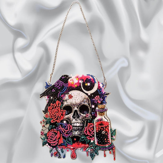 Handmade Handmade  Diamond  Art  Sparkly Skull Goth Wall - Door Decor