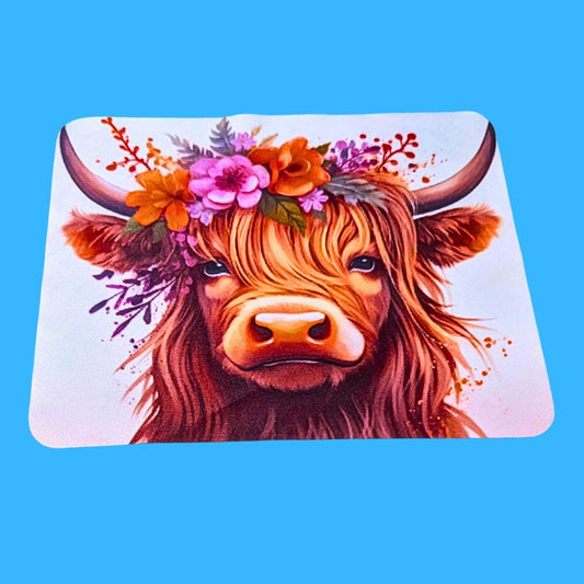 Handmade Highland Cow Microfiber Glasses Cleaning Cloth 180mm X 150mm