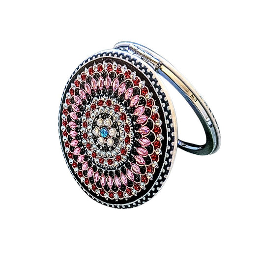 Handmade Handmade Rhinestone Compact Mirror, Sparkly Diamond Art Gift