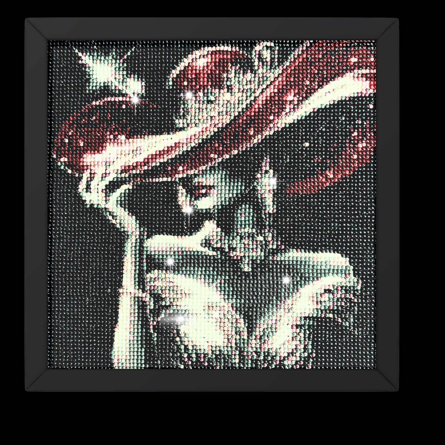 Handmade  Elegant Lady In Brimmed Red Hat Diamond Painting - Diamond Art Gifts