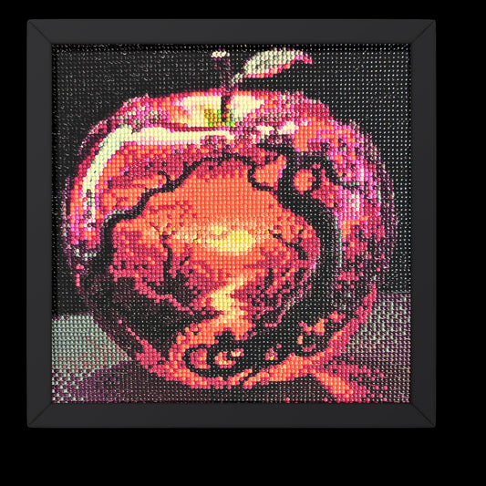 Handmade Shiny Red Apple  Diamond Painting  Full Drill Round Diamonds - Diamond Art Gifts
