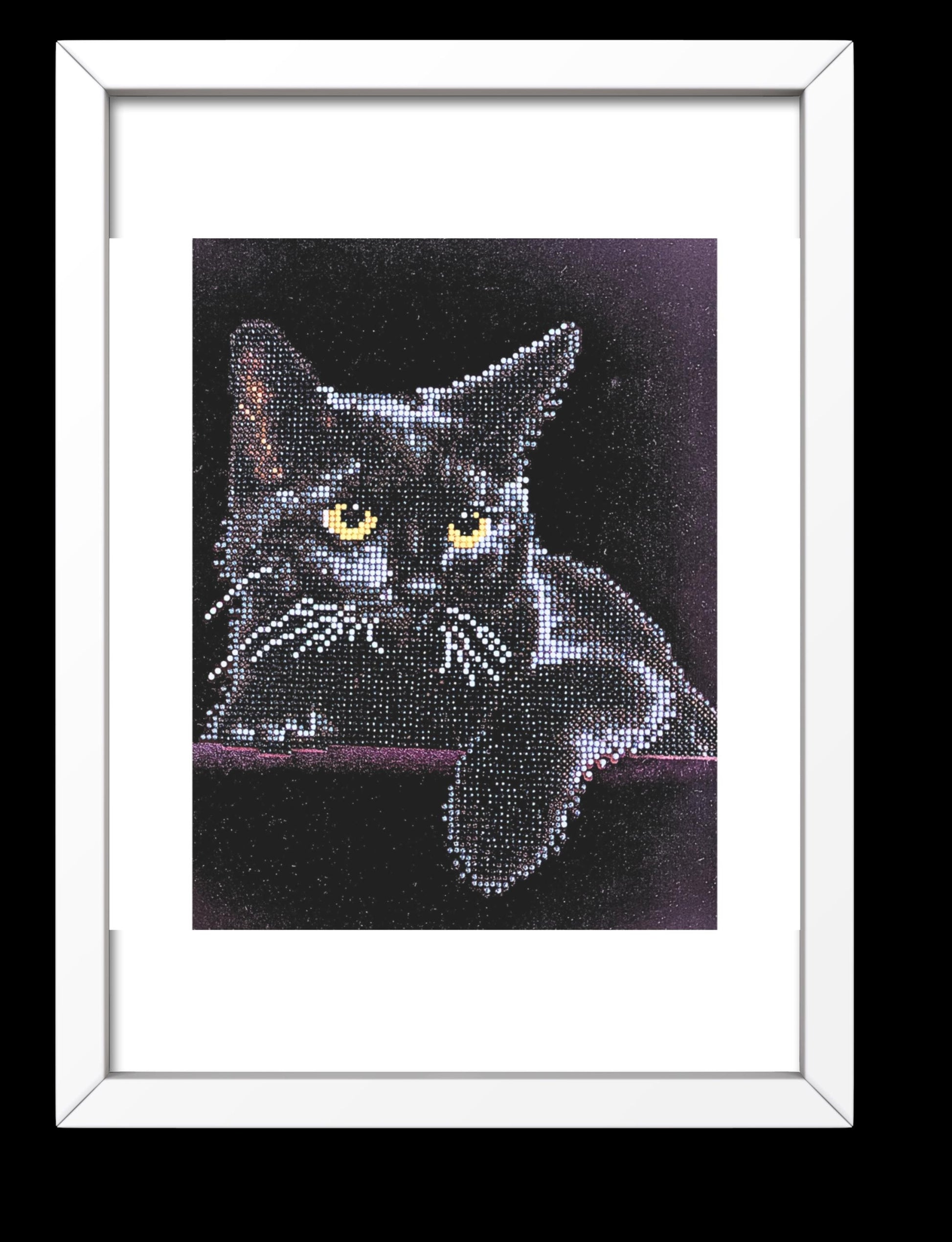 Handmade  Diamond Painting Black Cat –  5D Full Drill Round - Diamond Art Gifts