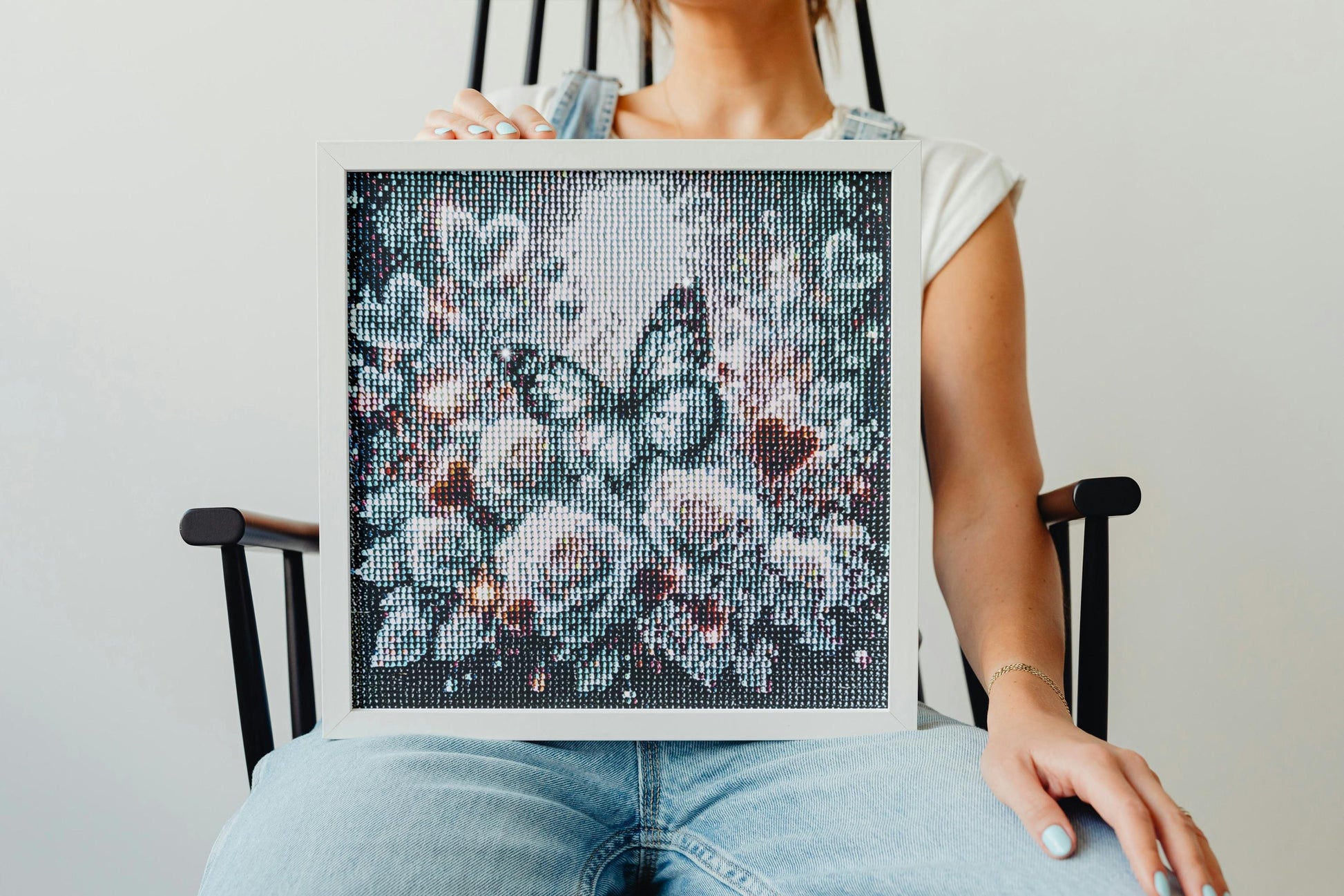 Handmade  Butterfly Diamond Painting Unframed 5D Sparkling Floral Wall Art - Diamond Art Gifts