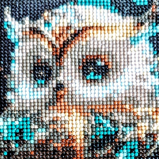 Handmade  Mystical Blue Owl Diamond Painting - Full Drill 30cmX30 cm Wall Art - Diamond Art Gifts