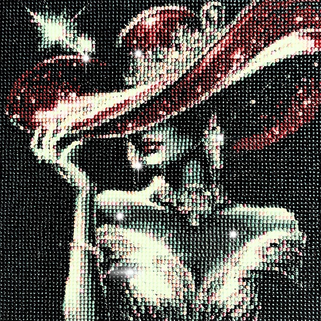 Handmade  Elegant Lady In Brimmed Red Hat Diamond Painting - Diamond Art Gifts