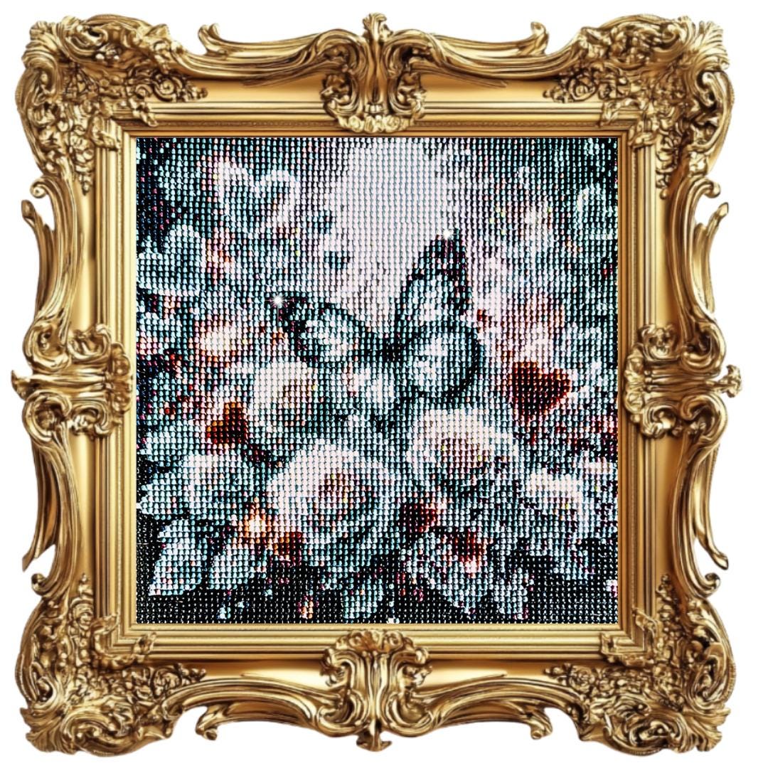 Handmade  Butterfly Diamond Painting Unframed 5D Sparkling Floral Wall Art - Diamond Art Gifts